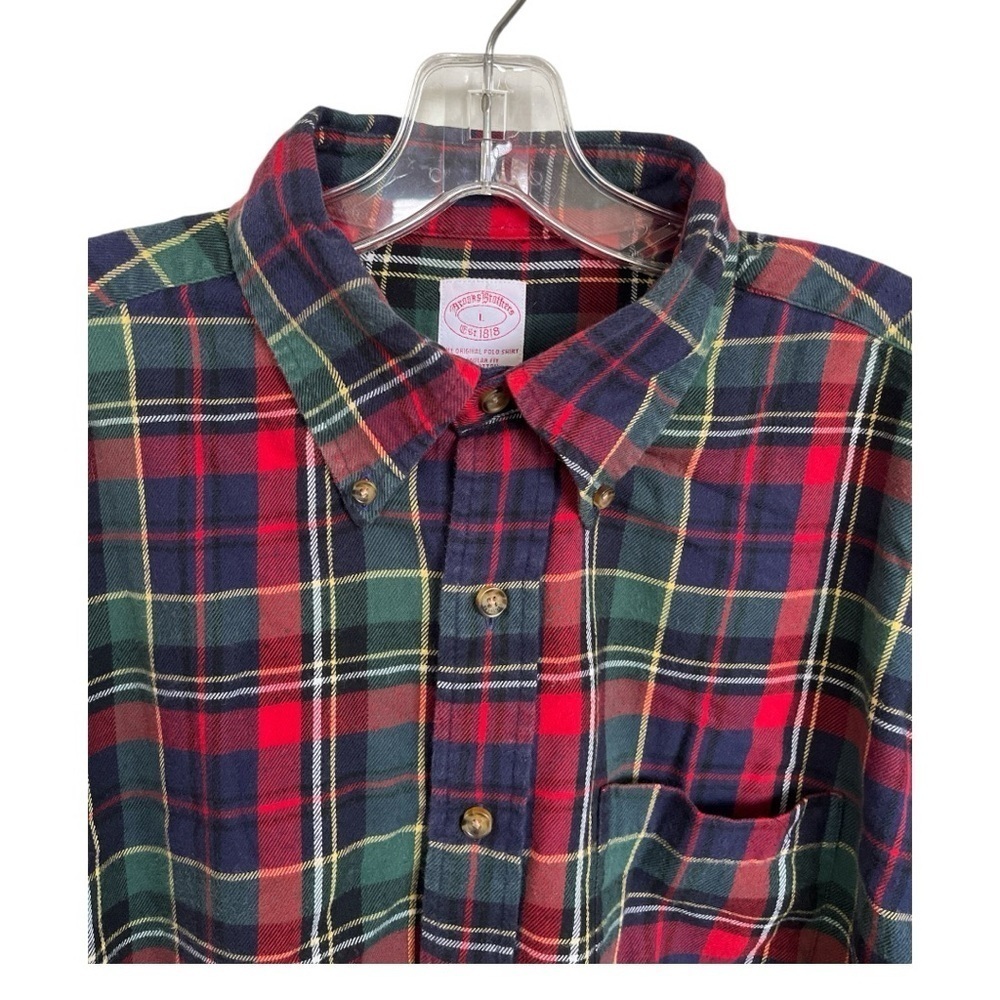 Brooks Brothers 100% cotton flannel button down size L EUC B-8 - Picture 6 of 6